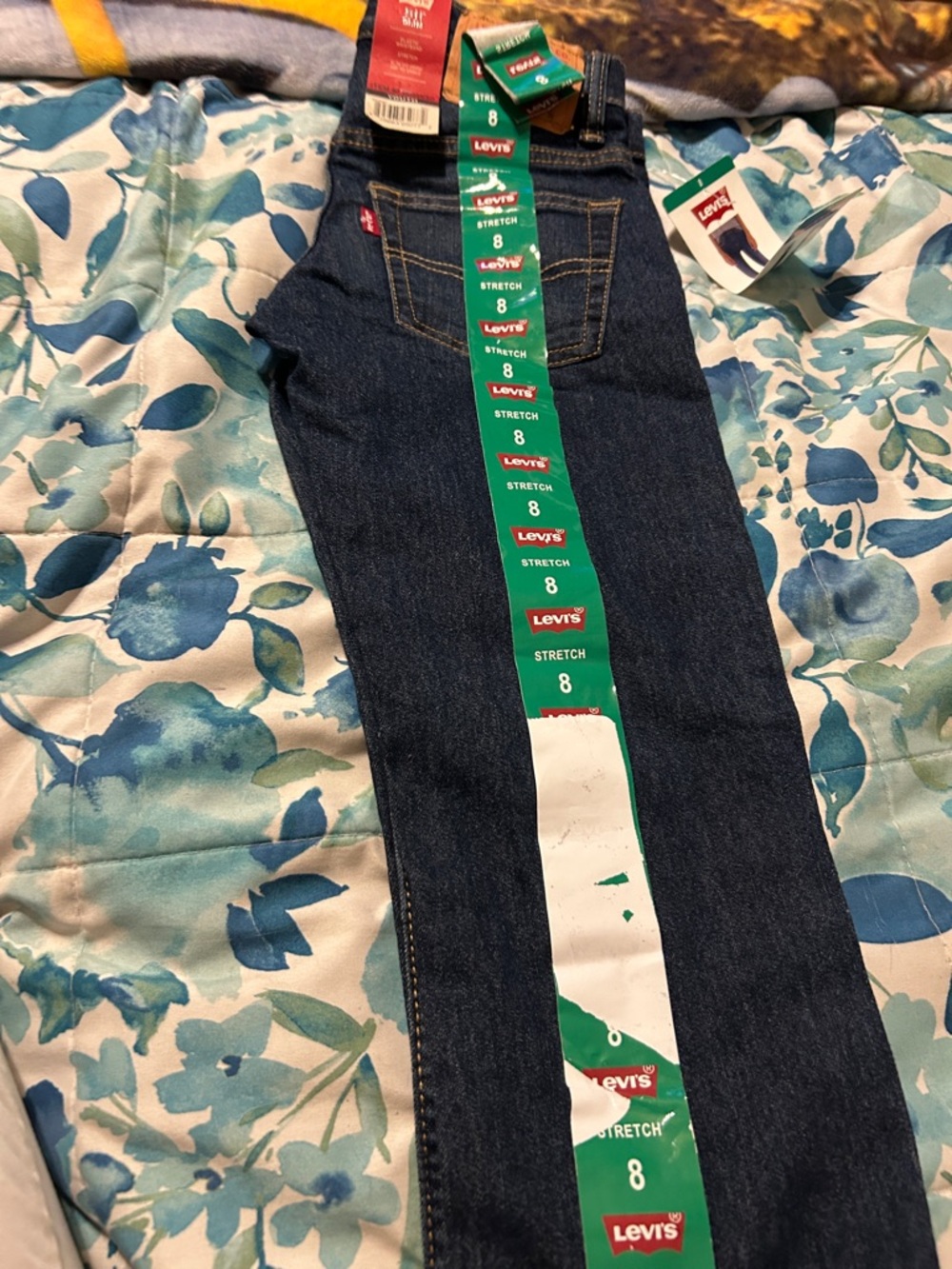 Levi's Dark Indigo Stretch Jeans with Green Tags